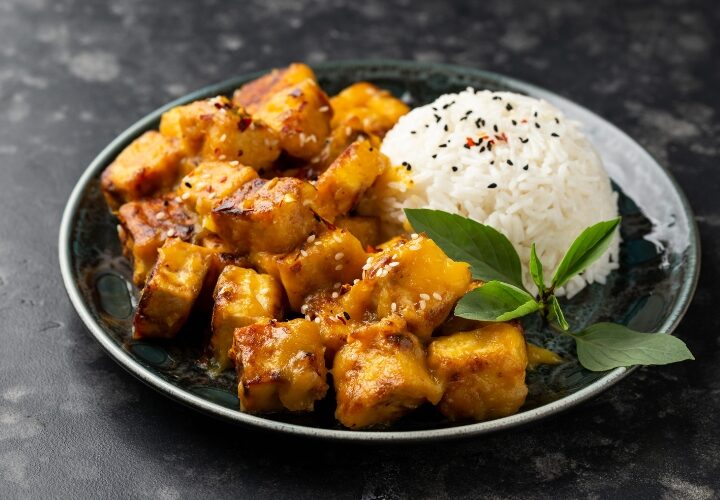 Tofu en salsa de mango